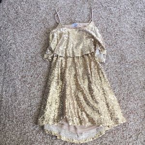 Gold Sequin Skater Dress